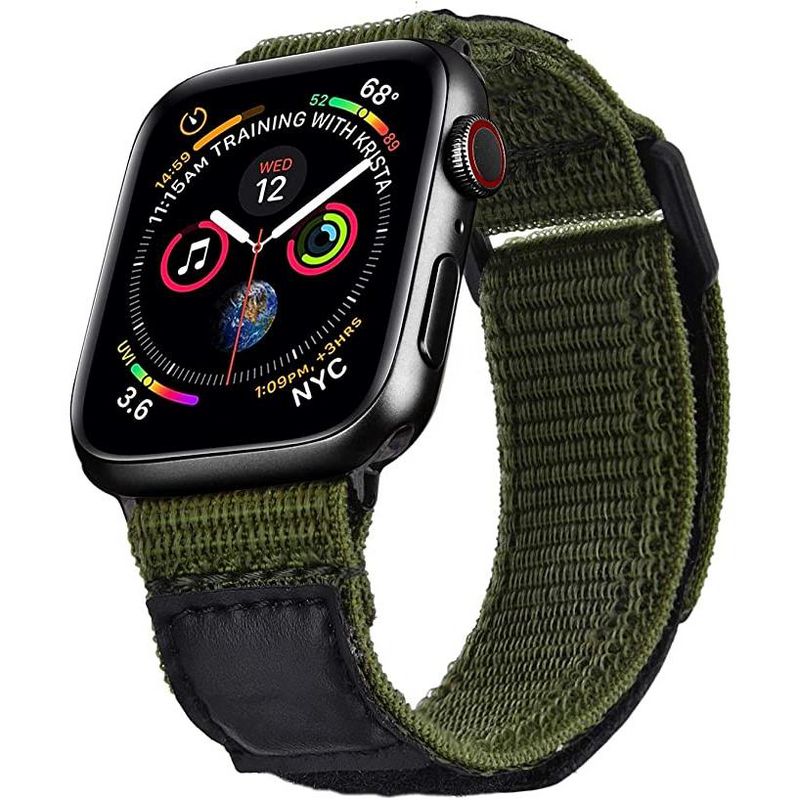 WorryFree Gadgets Rugged Nylon Sports Strap With Woven Loop Band Compatible with Apple Watch Band for Men Women iWatch Band Series 8 7 6 SE 5 4 3 2 1, 1 of 7