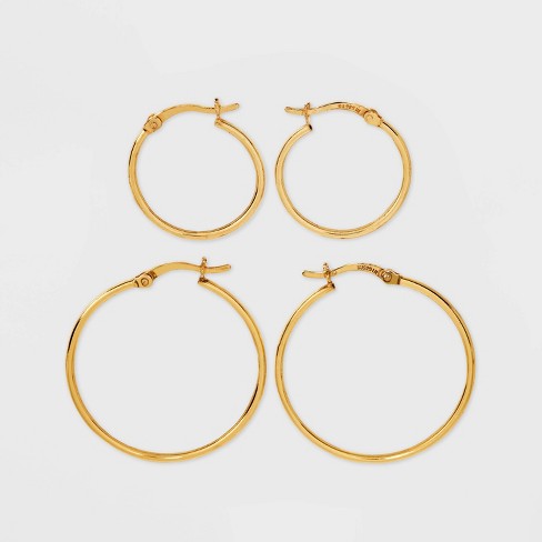 2 14k deals gold hoop earrings