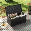 Costway Storage Box with Lockable Design & Gas Strut Handle 2 Person Bench Garden Organizer Brown/Black/Gray/Brown+Black - 4 of 4