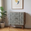 HomeRoots 32" Brown Black and White Solid Wood And Inlaid Bone Textured Accent Cabinet With Two Doors - 2 of 4