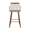 26" Micah Wood Metal Counter Height Barstool Walnut - Armen Living: Square Upholstered, Fixed Seat Height - image 3 of 4