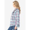 Woman Within Women's Plus Size Pintucked Flannel Shirt - 4 of 4