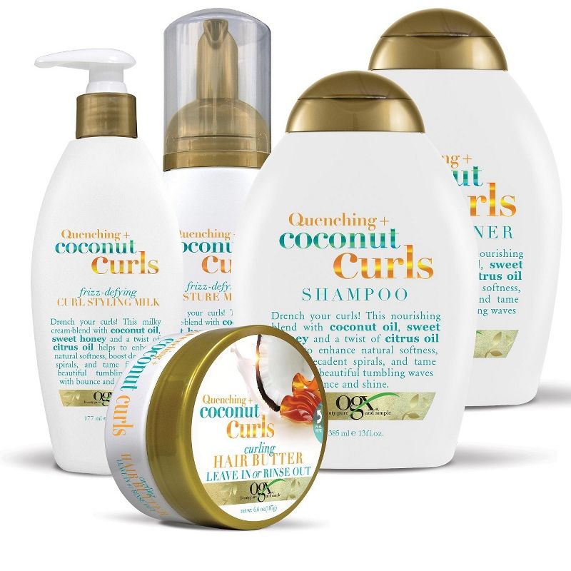 OGX Quenching+ Coconut Curls Conditioner with Coconut Oil, Citrus Oil &#38; Honey - 13 fl oz, 4 of 8