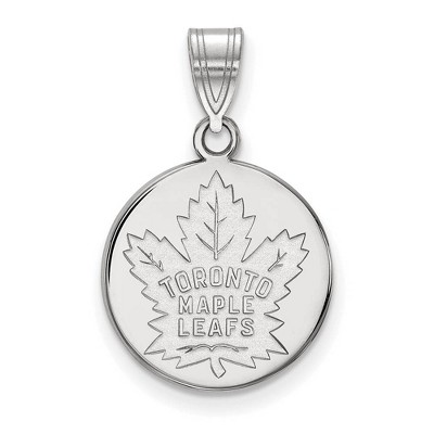 Black Bow Jewelry 14k White Gold Toronto Maple Leafs NHL Medium Pendant