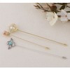 Anna-Kaci Vintage 3Pcs Long Stick Hat Pins Crystal Flower Butterfly and Pearl Details for Classic Hat Lapel and Scarf Accessorizing - 3pcs Bead - 2 of 4