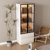 ATJafurn 23.6'' White China Cabinet Lighted Dining Cabinet Display Cabinet with Glass Doors and Drawers and LED Light for Living Room Dining Room - 2 of 4