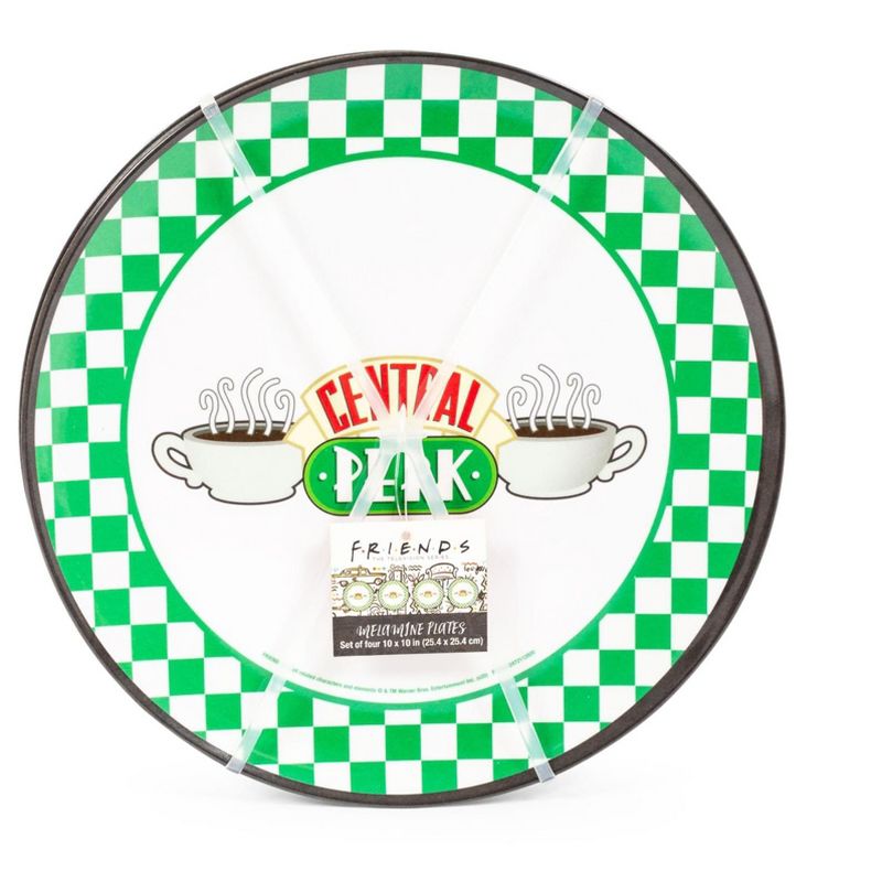 Silver Buffalo Friends Central Perk Checkerboard Logo 10-Inch Melamine Dinner Plates | Set of 4, 2 of 7