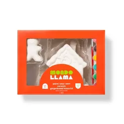 4pc Paint-Your-Own Wood Ceramic Gingerbread House Kit - Mondo Llama™