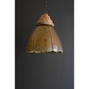 Brass and Wood Hanging Pendant Light – Antique Finish – 23.5"Tall by Kalalou - 3 of 4