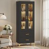 Hommoo Freestanding Storage Cabinet with LED Light, Doors & 2 Drawers - 4 of 4