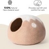 Boersma Handmade Wool Cat Cave Bed – Natural Felt Hideaway House for Indoor Cats & Kittens, Breathable Warm Cozy Pet Bed - 4 of 4