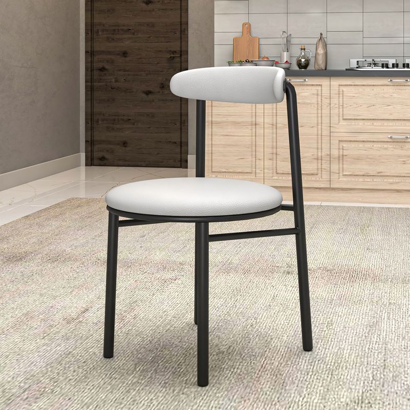 LeisureMod Lume Modern Dining Chair Upholstered in Polyester with Powder-Coated Metal Legs, Contemporary Accent Chair for Dining Room, Kitchen, Side Chair, 2 of 14