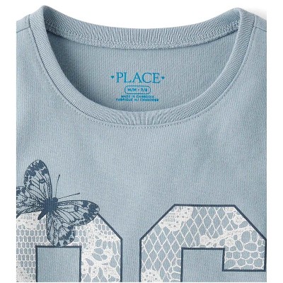 The Children's Place Girls Short Sleeve Girl Power League Graphic Baby Tee Blue M (7/8) — фото 3