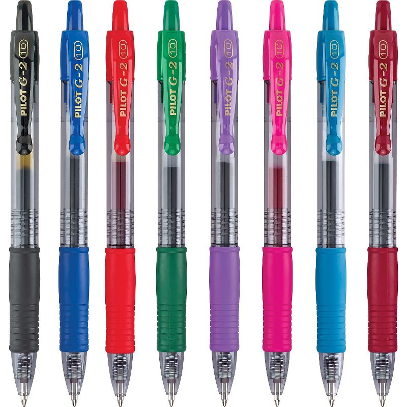 Pilot G2 Premium Retractable Gel Ink Pen Assorted Ink 1mm 8/Pack 31654, 2 of 9
