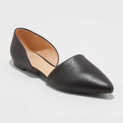 ladies black flat dress shoes