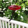13.75" x 19.5" x 14" Reflective Crackle Glass Birdbath Bowl: No-Drill Clamp, Deck Rail Compatible - ACHLA Designs - 4 of 4