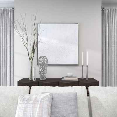 Elegant 19'' Silver Aluminum Bouquet Vase with Hole Design