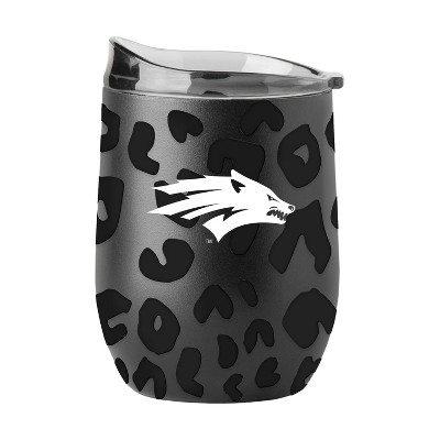 NCAA Nevada Wolf Pack 16oz Black Leopard Stainless Steel Wine Tumbler