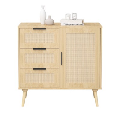 ChicFurnit Utility Storage Cabinets Multi Use Storage Cabinet Floor Cabinet Accent Cabinet for Home Spaces, Beige, 37.4"*18.7"*5.7"
