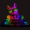 Men's Design By Humans Cool Cat DJ By clingcling T-Shirt - 2 of 4