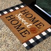 Kate Aurora Fall Autumn Plaid Home Sweet Home Pumpkin Bristled Outdoor All Season Welcome Mat - 18"x30" - 2 of 4