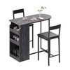 Whizmax Industrial 3-Piece Bar Set, Narrow Bookcase & Table with Chairs for 2, Three-Tier Storage Shelf for Apartments, Living Room, Studio - 2 of 4