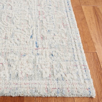 Light Grey/Ivory Hand Tufted Wool 5' x 8' Area Rug
