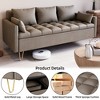 63.8 Inch Modern 3-Seat Sofa Couch with Storage Under Seat Cushion, Comfy Leather Fabric Sofa with 5 Pillows, Memory Foam, for Living Room, Bedroom - 4 of 4