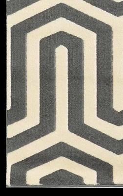 Modern Geometric Tufted Area Rug 5' x 7', Easy Care Gray