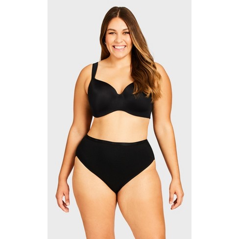AVENUE BODY | Women's Plus Size Comfort Hi Cut Brief - black - 22W/24W