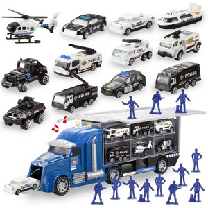 Joyfy 25-in-1 Die-cast Police Rescue Toy Truck Set with Lights & Sounds Play Police Patrol Rescue Vehicle Toy，Birthday Gift for Boys Ages 3+ - 1 of 4
