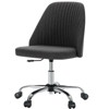 DOMETOUR 1Pc Modern Fabric Armless Adjustable Swivel Office Desk Chairs with Wheels - 2 of 4
