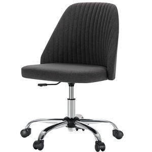 Lirago Gray Modern Fabric Armless Adjustable Swivel Office Desk Chair with Wheels, 20.40 x 22.80 x 29.30 inch - 1 of 4