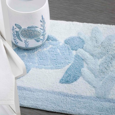 Blue Sea Turtle Cotton Bath Rug