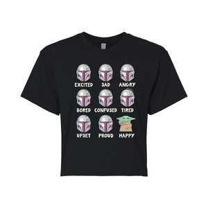 Women's - Star Wars - The Mandalorian Mandalorian Moods Cropped Graphic T-Shirt - 1 of 4