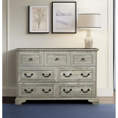 ALEXOUN Vintage 7 Drawers Wood Rustic Chest of Drawers with Natural Texture,Storage Dressers Organizer for Bedroom,Living Room