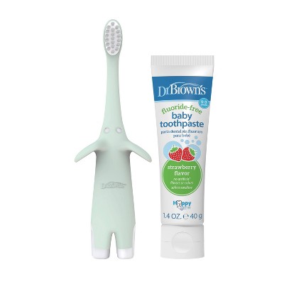 Dr. Brown's Infant-to-Toddler Mint Elephant Toothbrush with Apple-Pear Toothpaste Kit - 2pk