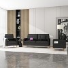 TYBOATLE 66" Black Faux Leather Loveseat Sofa with USB, Mid-Century Tufted 2-Seater Couch for Small Space, Apartment, Dorm, Bedroom, Office - 2 of 4
