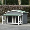Yami 47.2" Large Wooden  Outdoor Indoor Dog House With Porch, 2 Doors-Maison Boucle - 2 of 4