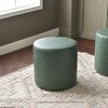 KINWELL Faux Leather Round Upholstered Footstool PU Ottoman, 18" x 18 - 4 of 4