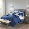 Heritage Comforter Quilt Combo Set - Modern Luxury Design, All Season Down Alternative Bedding, Matching Shams, Decorative Pillows - 3 of 4