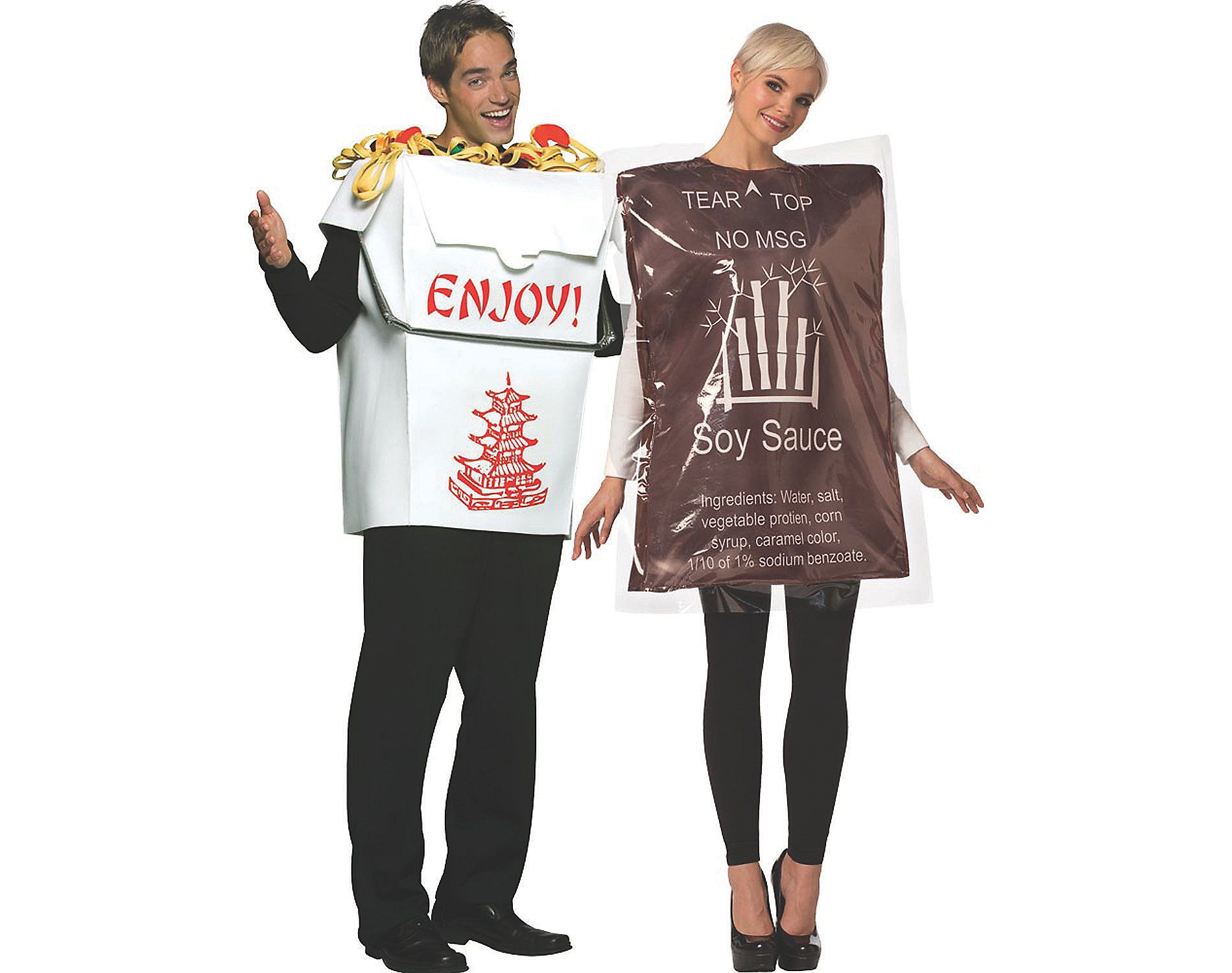 Adult Chinese Food Takeout Couple Costumes