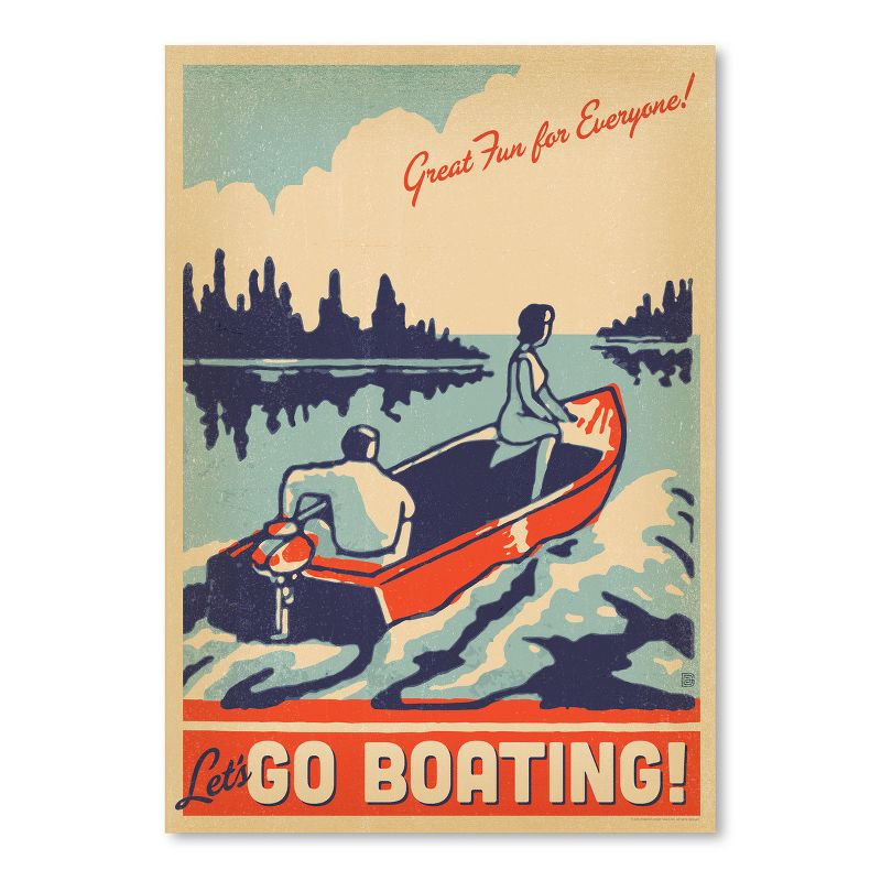 Americanflat Vintage Coastal Lake Go Boating By Anderson Design Group Poster, 1 of 7