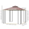 Maliang Double Roof Outdoor Gazebo Canopy Shelter with Tree Motifs Corner Frame & Netting, for Garden, Lawn, Backyard - 2 of 4