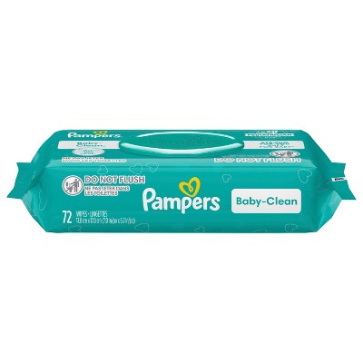Pampers Baby Clean Wipes Fragrance Free 1X Pop-Top 72 Count