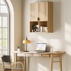 Fluted Over-The-Toilet Cabinet - Adjustable Shelf Storage w/Doors & Open Compartments, Floating Bath Organizer for Bathroom/Laundry - Natural - 2 of 4