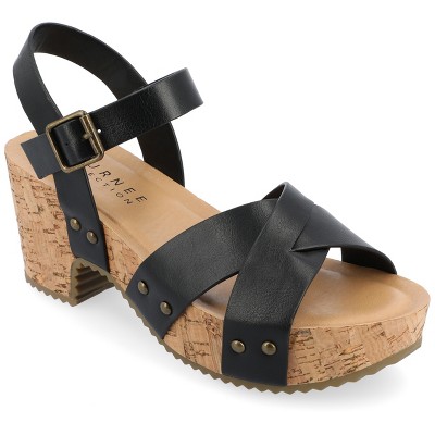 Journee Collection Womens Valentina Ankle Strap Platform Sandals