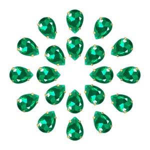 Unique Bargains Glass Craft Embellishments Flat Back Four Claws Teardrop Gems 20 Pcs - 1 of 4
