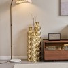 ORRD Gold Metal Vase Set of 3, High Distress 3D Triangle Pattern Floor Vases 33.5" for Modern Home Decor - 2 of 4