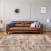 Washable Area Rug Retro Chic Medallion Distressed Design Living Room - 4 of 4